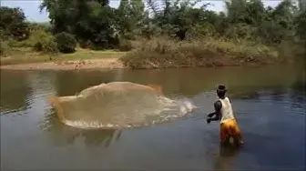 Video thumbnail for Fishing by net in the Indian river/Fishing by net/Net fishing in a river
