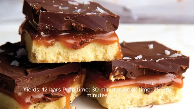 Video thumbnail for Chocolate Caramel Shortbread Bars