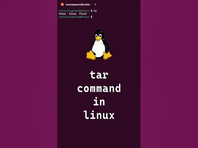 Video thumbnail for 10/10 Basic Linux Commands | tar command in linux #shorts #linux #linuxcommands