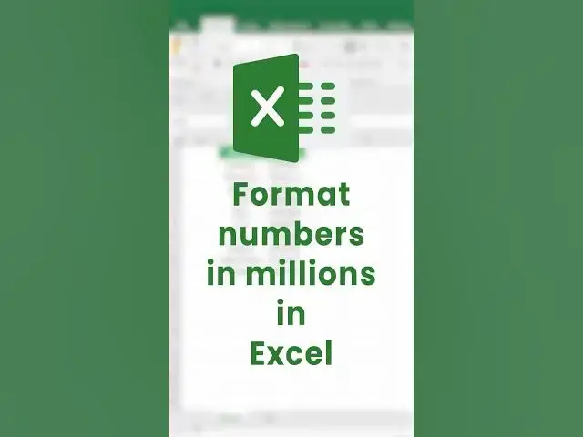 Video thumbnail for How to Convert NUMBERS into MILLIONS in Excel?  #shorts #excel #tutorialspoint