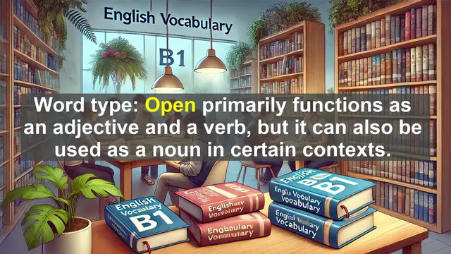 Video thumbnail for 2500 Must Know CEFR B1 Vocabulary - The Power of 'Open': Exploring a Versatile Word