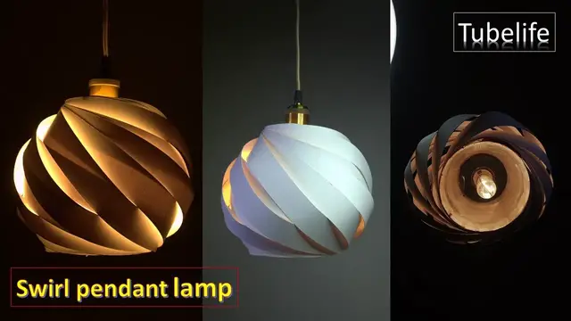 'Video thumbnail for Swirl pendant lamp - how to make a spiral paper lampshade'