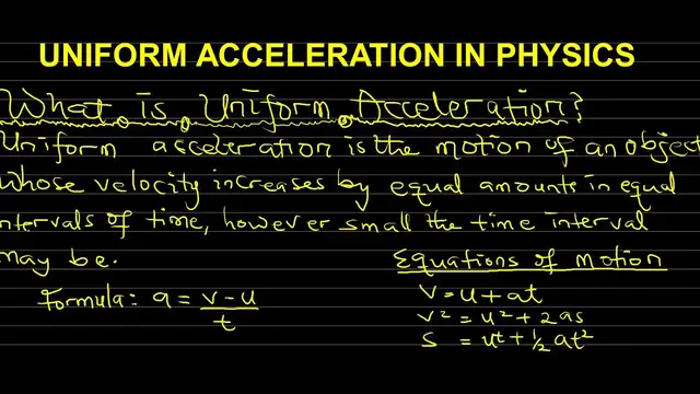 Video thumbnail for Uniform Acceleration in Physics