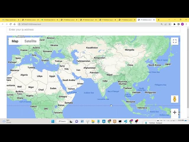 Video thumbnail for Javascript Google Maps API Example to Track & Add Markers of Location Using IP Address in Browser
