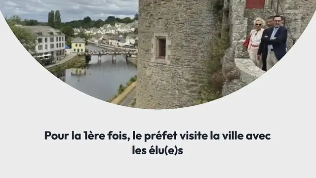 Video thumbnail for Josselin. Pour la 1ère fois, le préfet visite la ville avec les élu(e)s