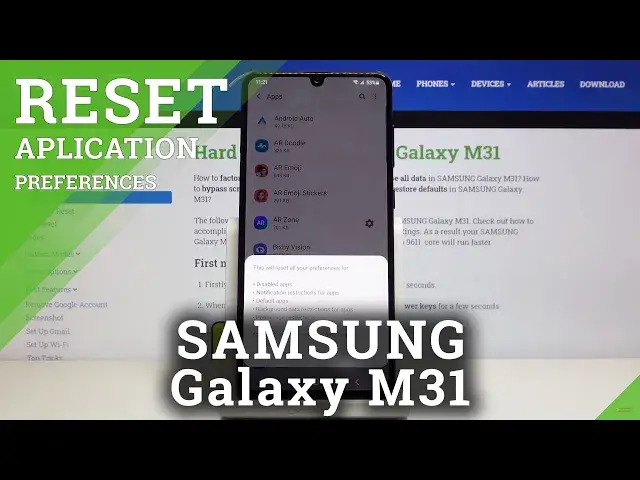 'Video thumbnail for How to Reset App Preferences in SAMSUNG Galaxy M31 - Restore App Settings'