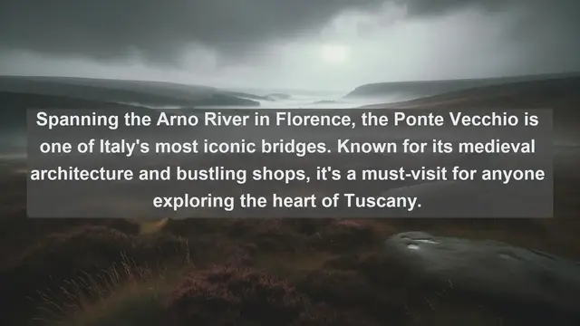 Video thumbnail for Bridges of Italy: Discovering the Soul of a Nation through its Top 10 Iconic Bridges