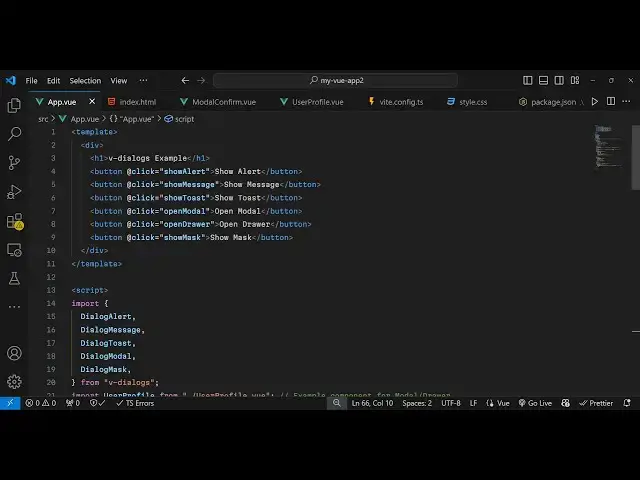 Video thumbnail for Vue.js 3 v-dialogs Example to Show Alert Modal Dialogs & Toast Notification in Browser Using TS