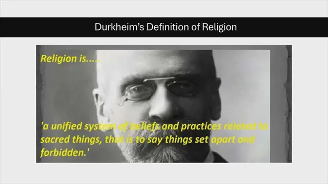 Video thumbnail for Emile Durkheim's Theory of Religion: Exploring the Sacred and the Profane