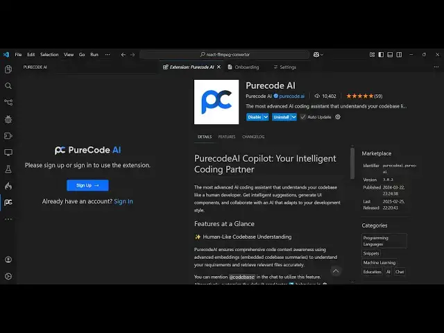 Video thumbnail for VSCode PureCode AI Smart Coding Assistant & Autocompletion Best Alternative to Github Copilot