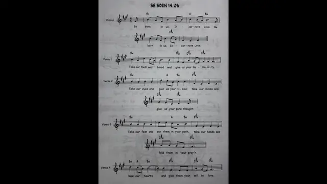 Video thumbnail for Be Born In Us - Catholic Mass Song Sheet Music