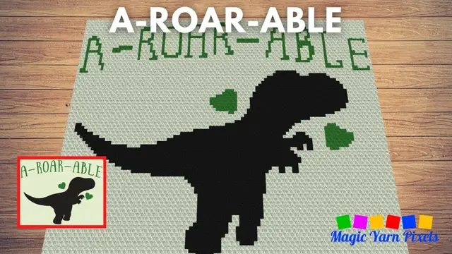 'Video thumbnail for FREE GRAPH A-Roar-Able C2C & Tapestry Crochet Pattern | Magic Yarn Pixels'