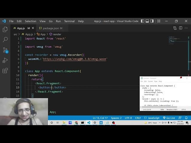 Video thumbnail for React.js FFMPEG WASM Project to Build Audio Recorder From Microphone Using vmsg Library in JS