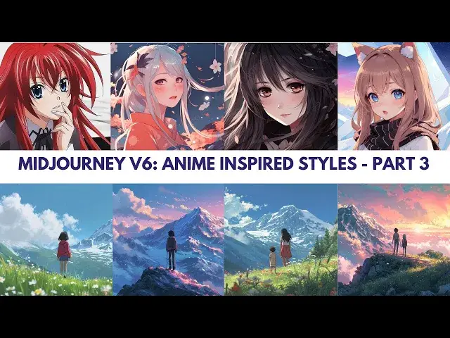 'Video thumbnail for Midjourney V6: 30 Anime inspired styles for Midjourney prompting with examples - Part 3'