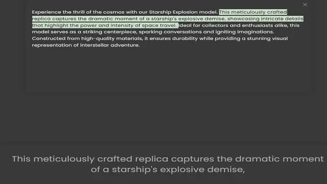 Video thumbnail for Experience the thrill of the cosmos with our Starship Explosion model. This meticulously crafted replica captures the dramatic moment of a starship's explosive demise, showcasing intricate details that highlight the power and intensity of