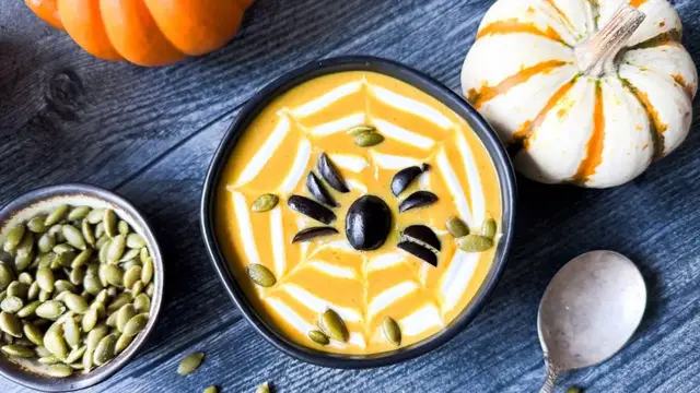 'Video thumbnail for Spooky Pumpkin Curry Halloween Soup Recipe'