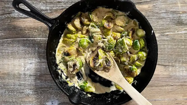 'Video thumbnail for Keto Creamed Brussels Sprouts Recipe'