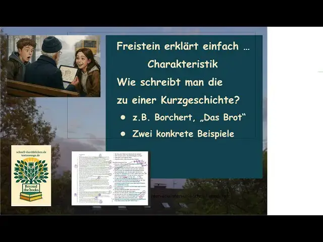 Video thumbnail for Neu: Charakteristik - Kurzgeschichte - schreiben - Beispiel: Borchert, "Das Brot" - Text im Blick