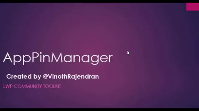 Video thumbnail for AppPinManager in UWP Toolkit