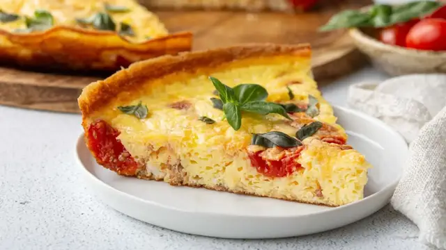 'Video thumbnail for Fresh Basil, Tomato, And Prosciutto Frittata Recipe'