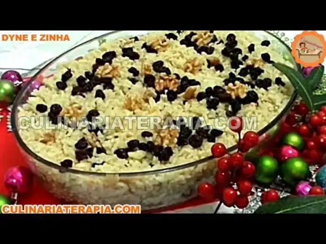 Video thumbnail for Arroz Natalino Com Vinho Branco Uvas Passas e Nozes