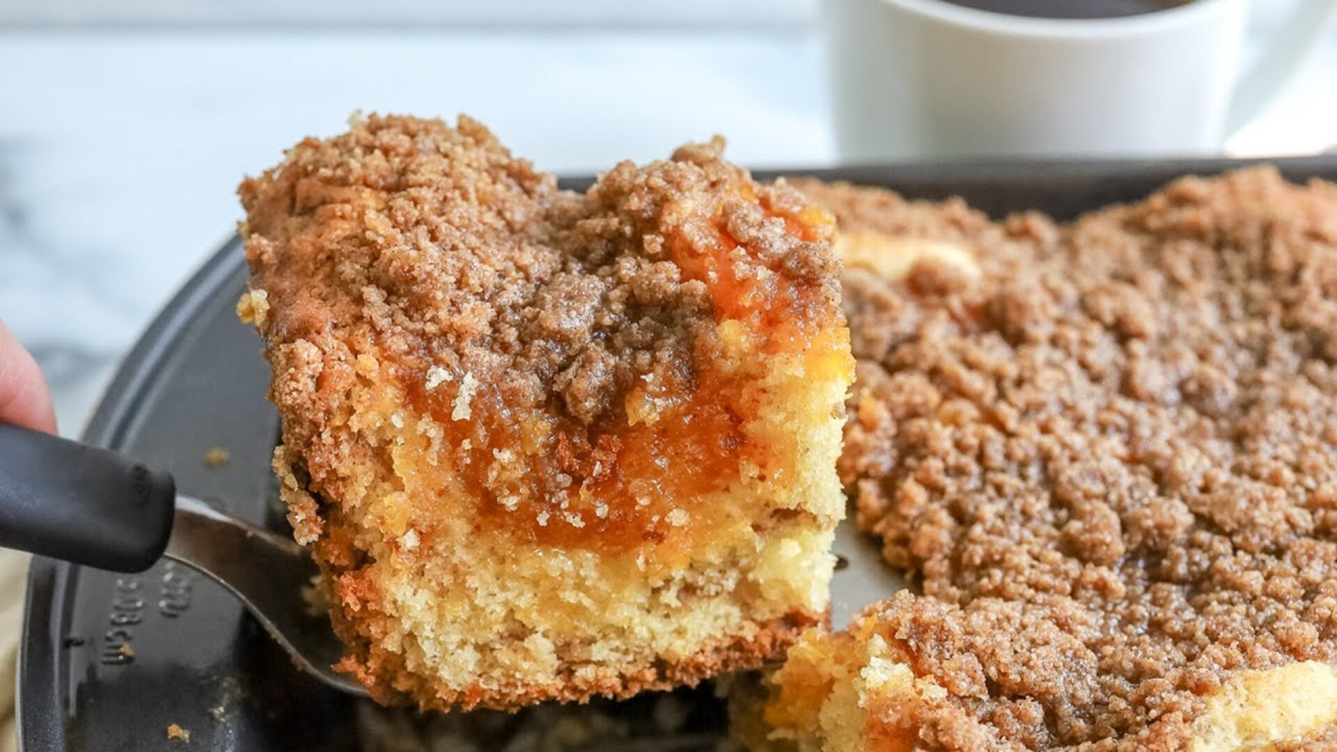 Video thumbnail for Apricot Buttermilk Coffee Cake With Streusel Topping Recipe