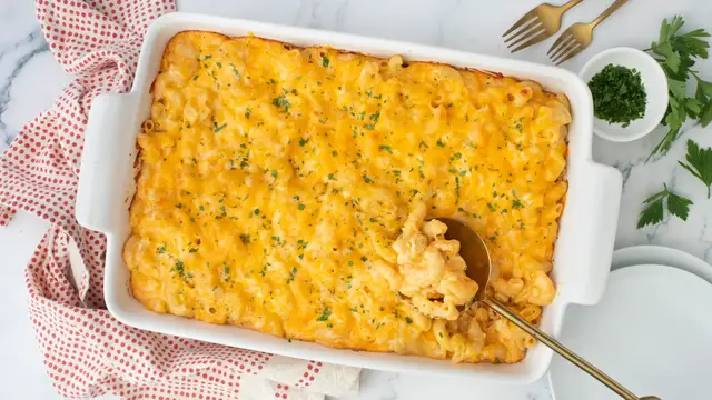 Video thumbnail for Southern Baked Mac And Cheese Recipe