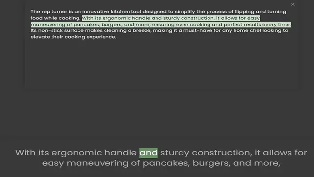 Video thumbnail for food while cooking. With its ergonomic handle and sturdy construction, it allows for easy maneuvering of pancakes, burgers, and more, ensuring even cooking and perfect results every time. Its non-stick surface makes cleaning a breeze, mak