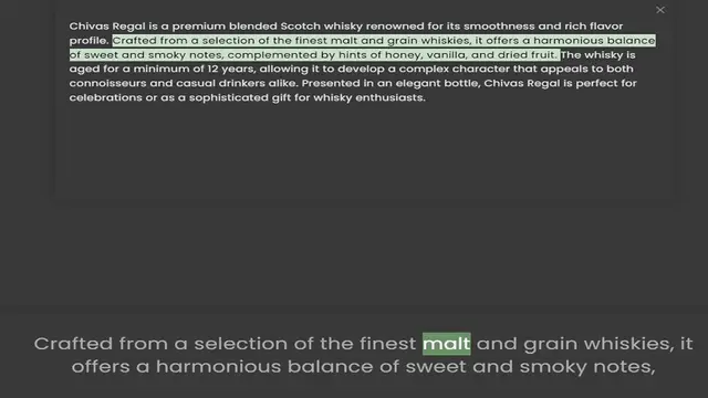 Video thumbnail for Chivas Regal is a premium blended Scotch whisky renowned for its smoothness and rich flavor profile. Crafted from a selection of the finest malt and grain whiskies, it offers a harmonious balance of sweet and smoky notes, complemented by