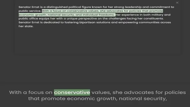 Video thumbnail for public service. With a focus on conservative values, she advocates for policies that promote economic growth, national security, and individual freedoms. Her experience in both military and public office equips her with a unique perspecti