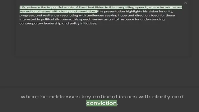 Video thumbnail for key national issues with clarity and conviction. This presentation highlights his vision for unity, progress, and resilience, resonating with audiences seeking hope and direction. Ideal for those interested in political discourse, this sp