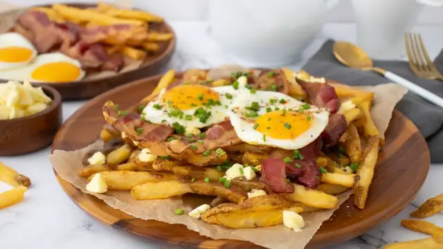 'Video thumbnail for Breakfast Poutine With Red Eye Gravy Recipe'