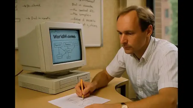 'Video thumbnail for Tim Berners-Lee’s Big Idea: What If Everyone Could Share Info Instantly?'