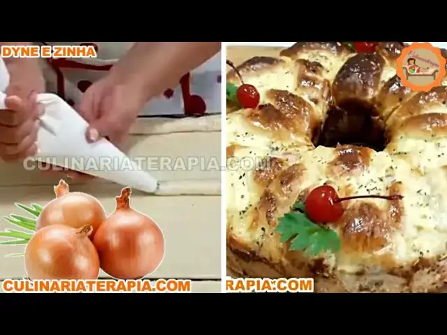Video thumbnail for Creme de Cebola em Ponto de Bico para Rechear e Decorar Salgados - Creme de Confeiteiro Salgado