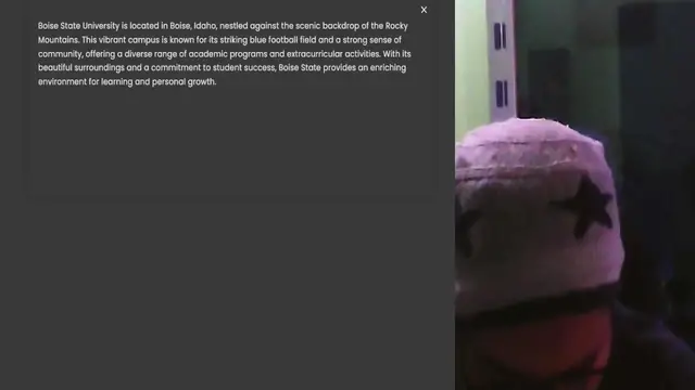 Video thumbnail for Boise State University is located in Boise, Idaho, nestled against the scenic backdrop of the Rocky Mountains. This vibrant campus is known for its striking blue football field and a strong sense of community, offering a diverse range of