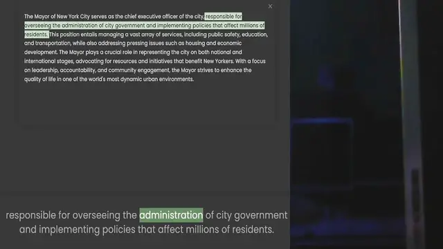 Video thumbnail for overseeing the administration of city government and implementing policies that affect millions of residents. This position entails managing a vast array of services, including public safety, education, and transportation, while also addr