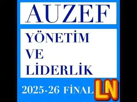 Video thumbnail for Yönetim ve Liderlik 2025-2026 Final Soruları