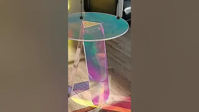 Video thumbnail for Rainbow Round  Acrylic Side Table Display | Glass Furniture #shorts