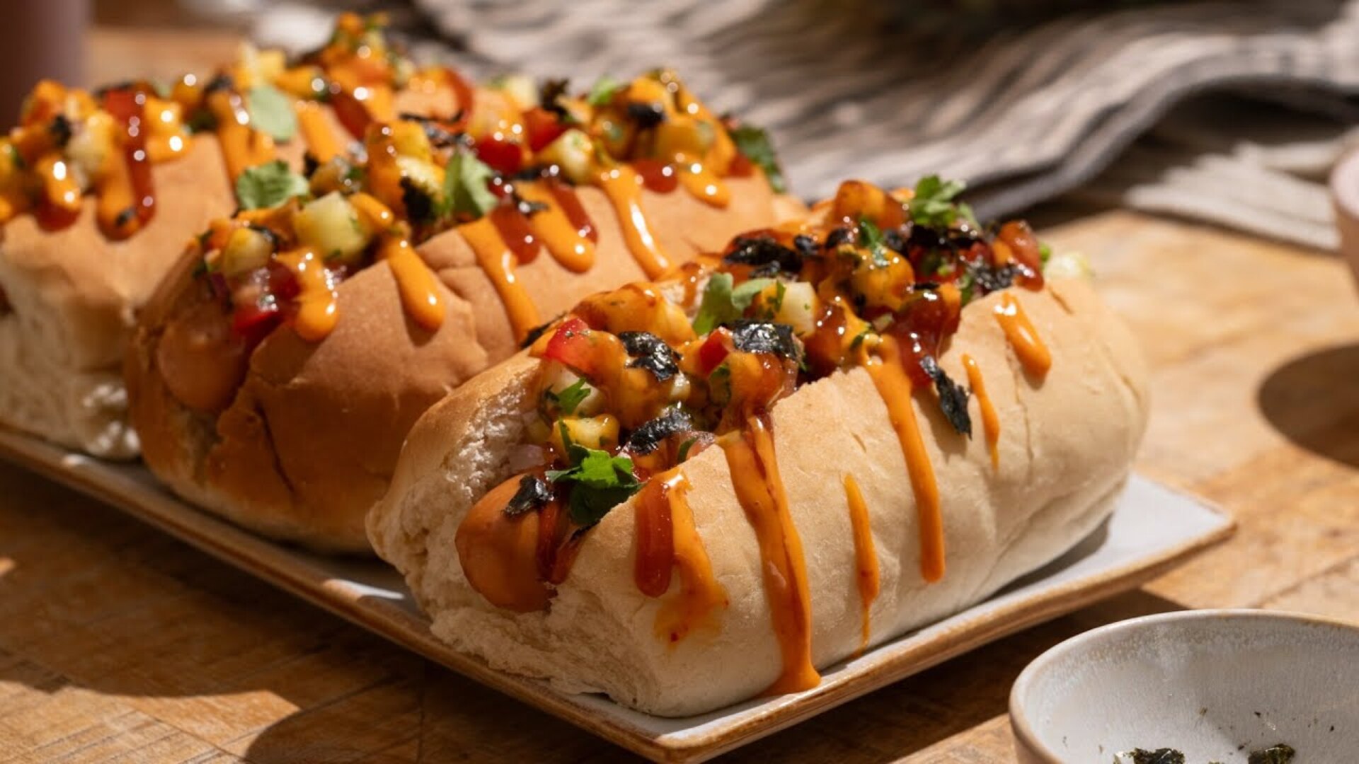 Video thumbnail for Hawaiian-Style Hot Dogs With Pineapple Relish Recipe