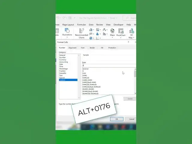 'Video thumbnail for Insert Degrees Symbol In Excel.  #shorts'