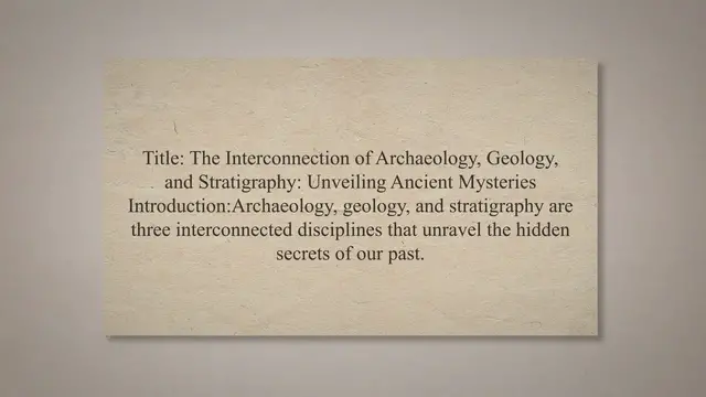 Video thumbnail for Relationship between archaeology, geology, and stratigraphy