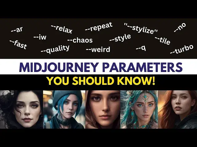 'Video thumbnail for Midjourney Parameters: What Are They and How to Use Them #aiart #midjourneyversion5'