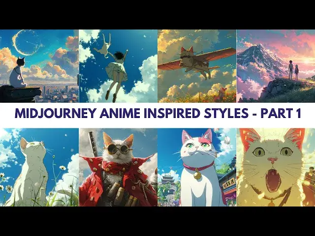 'Video thumbnail for Midjourney V6: 30 Anime inspired styles for Midjourney prompting with examples - Part 1'