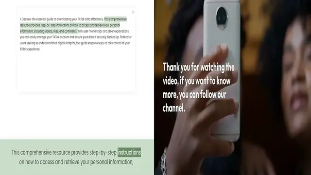 Video thumbnail for 1. Discover the essential guide to downloading your TikTok data effortlessly. This comprehensive resource provides step-by-step instructions on how to access and retrieve your personal information, including videos, likes, and comments. W