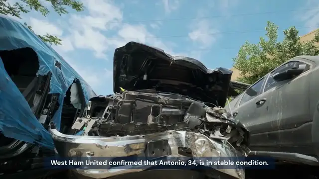 'Video thumbnail for  British Soccer Player Michail Antonio Rescued from Wrecked Car Following Crash'