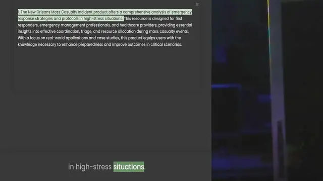 Video thumbnail for 1. The New Orleans Mass Casualty Incident product offers a comprehensive analysis of emergency response strategies and protocols in high-stress situations. This resource is designed for first responders, emergency management professionals