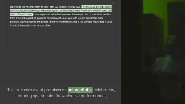 Video thumbnail for an unforgettable celebration, featuring spectacular fireworks, live performances, and the iconic ball drop in Times Square. Immerse yourself in the festive atmosphere as you join thousands of revelers from around the world, all gathered t