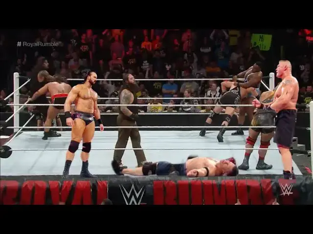 'Video thumbnail for WWE 29 January 2023 - Brock Lesner vs Drew Micntyre vs Roman Reigns - 30 Man Royal Rumble Match'