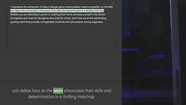 Video thumbnail for 1. Experience the excitement of today's Georgia game, where passion meets competition on the field. Join fellow fans as the team showcases their skills and determination in a thrilling matchup. Whether you are attending in person or watch