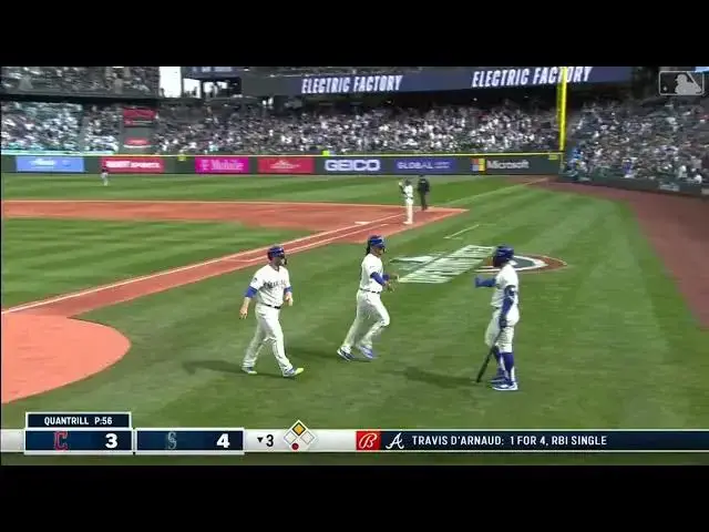 'Video thumbnail for Cal Raleigh SMACKS a Two-Run Double! | Seattle Mariners | 4/2/2023'